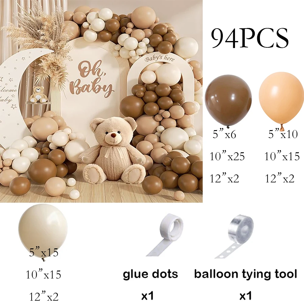 Nude Brown Balloons Garland Birthday Party Decor White Sand Balloon Arch Kit Baby Shower Wedding Engagements Decoration Globos