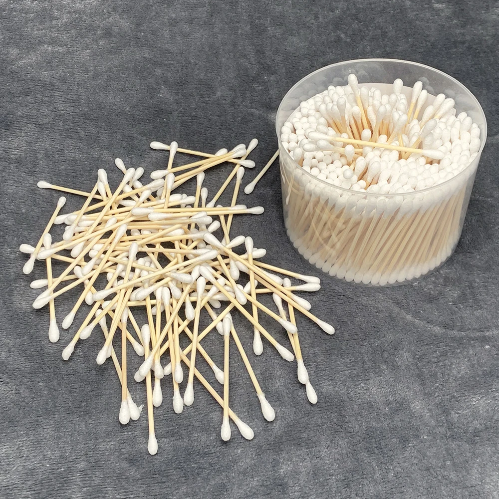 100/500/1000pcs Double Head Cotton Swab Women Makeup Cotton Buds Tip for Wood Sticks Nose Ears Cleaning Health Care Tools