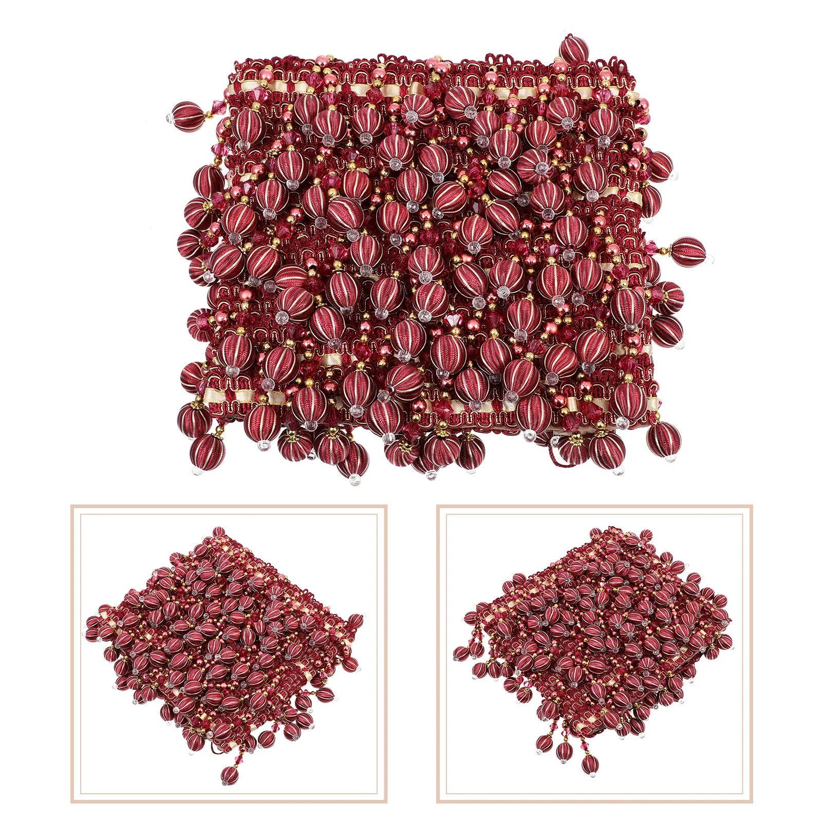 

Beaded Fringe Trim Polyester Silk Plastic Material Home Tailor Shop Clothing Store Decoration DIY Curtain Accessory