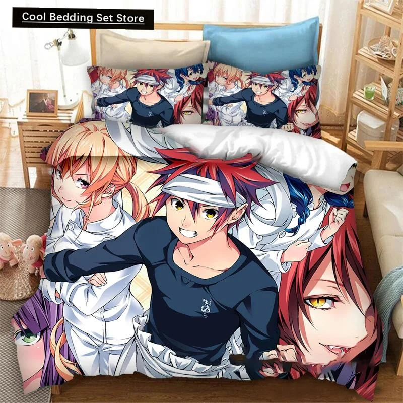 

3dAnime Food Wars!: Shokugeki no Soma 2_3PCS Bedding Set Duvet Cover Bedroom Comforter Twin King _Size Quilt Cover Home Textiles