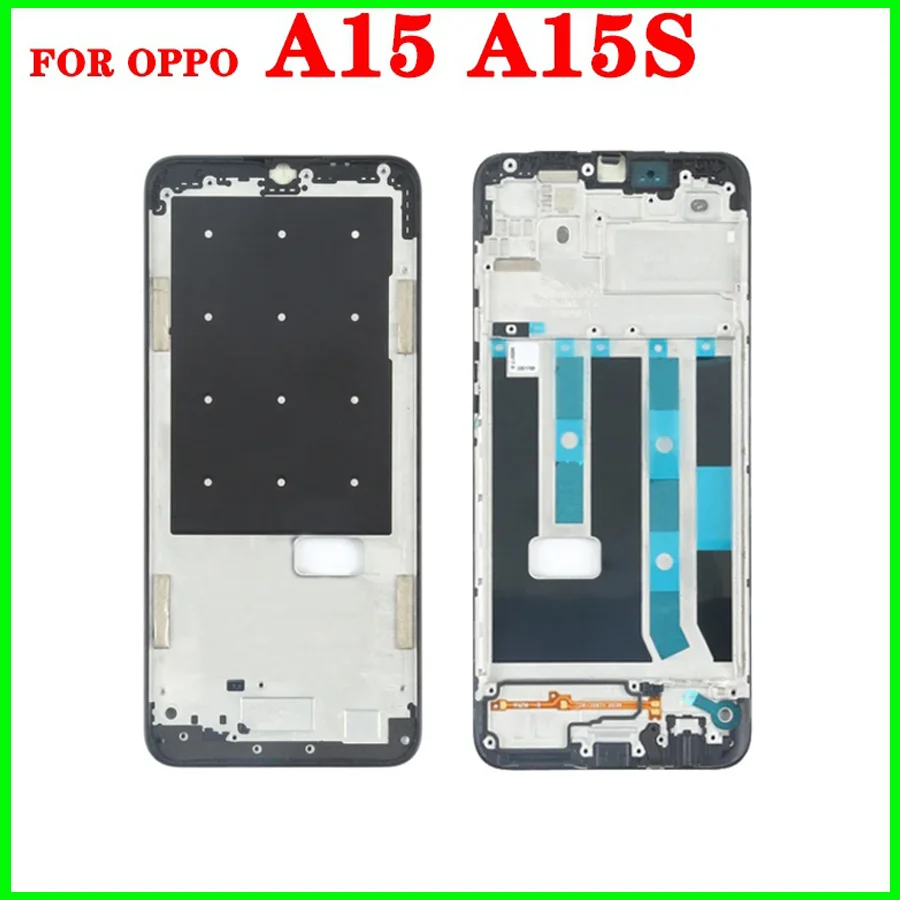 Back Battery Cover housing For Oppo A15 / A15S LCD Front Middle frame With Camera Lens Side Key Button