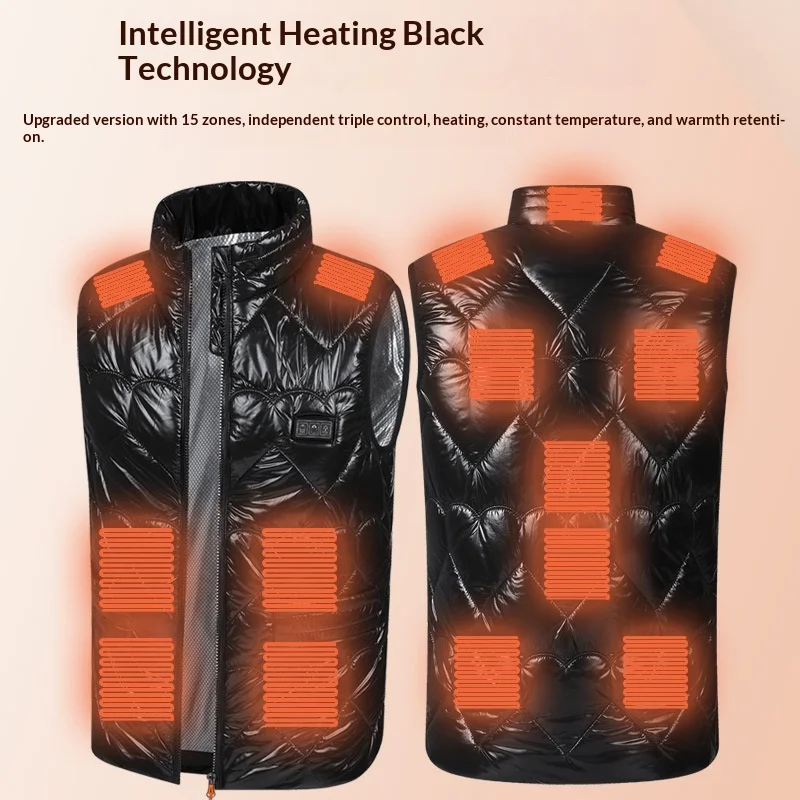 

2025 Winter Women Smart Heating Vest 3 Temperature Control Electric Thermal Waistcoat USB Powered Warm Coat