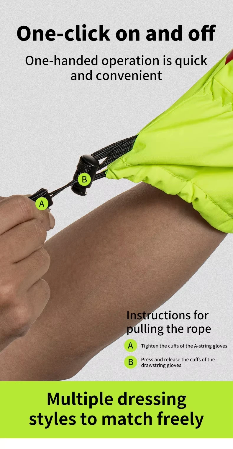 Vier-Jahreszeiten-wasserdichte Motorradhandschuhe, Touchscreen-kompatible, warme, regenfeste Handschuhüberzüge für Motorradreisen und Motorradfahren. – Detail 10