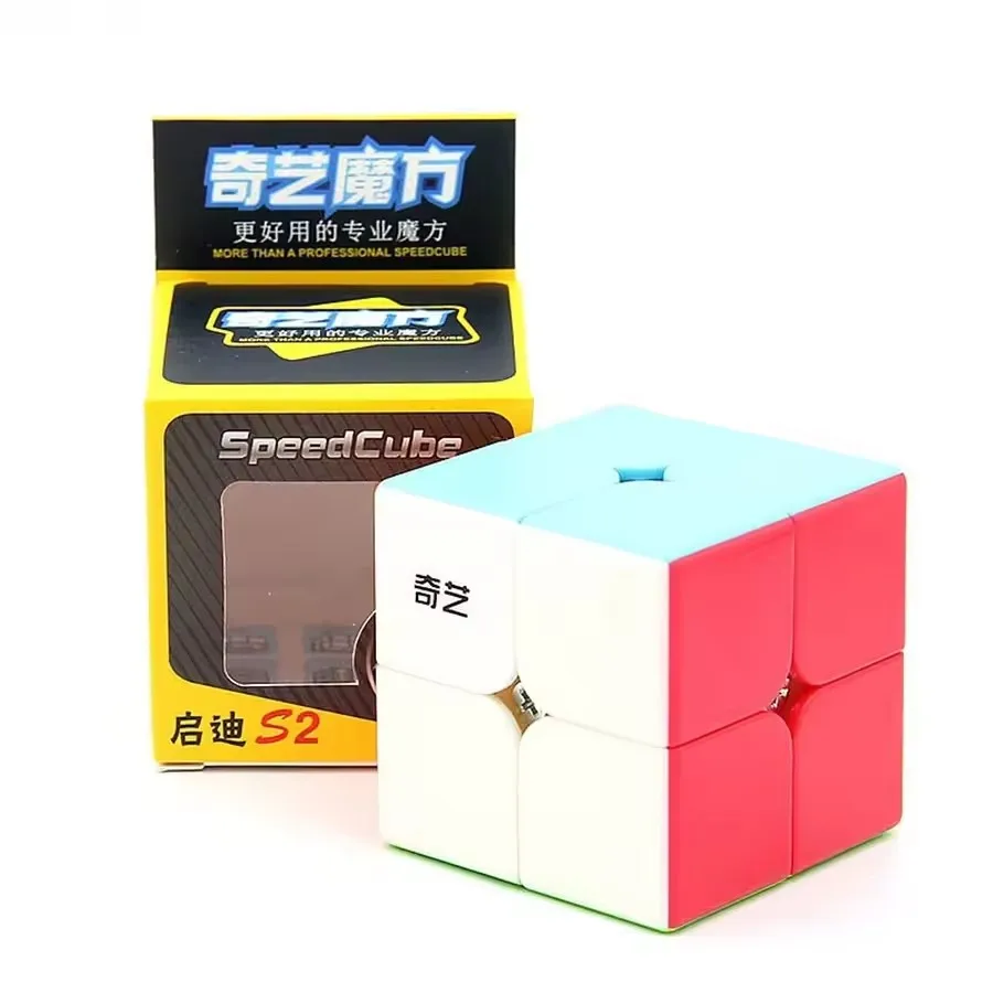 

QiYi 2x2 QiDi Magic Cube без наклеек, скоростной карманный куб QiDi S2 2x2x2, черный куб-головоломка, развивающие игрушки для детей
