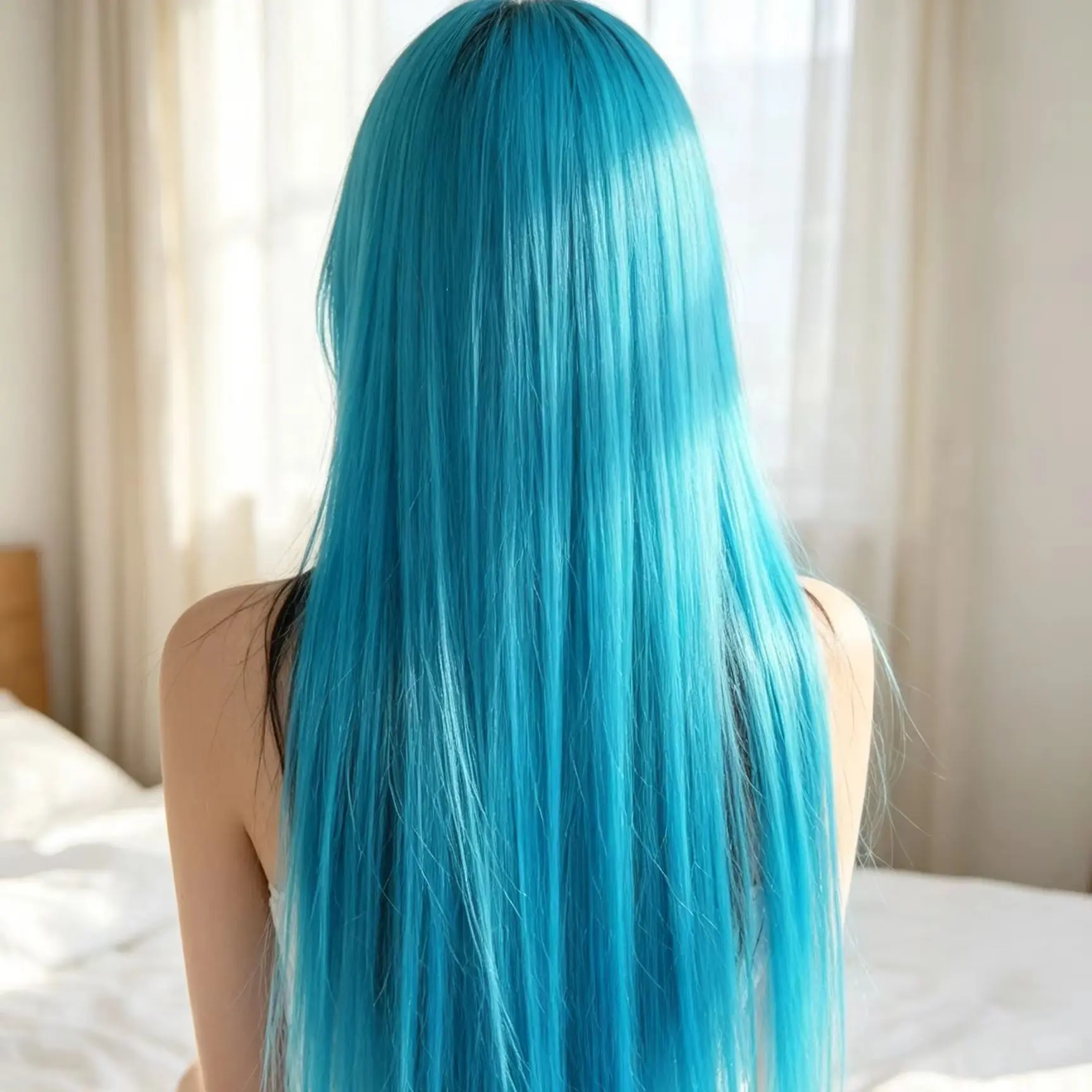 1 piece 18.9 inch straight hair extensions colorful party highlights seamless hair extensions with clips synthetic fiber 1 piece