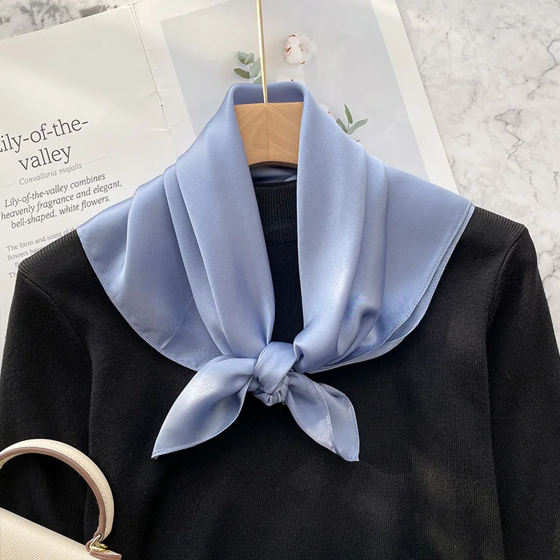 

Spring and Autumn Thin Silk Mulberry High-end Scarf Female Gift Retro Temperament Trendy with Small 70*70cm