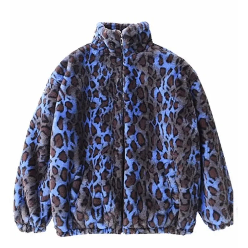 2024 Winter New Korean Edition Loose Warm Lamb Wool Women's Short Coat Women's Leopard Leather Plush Casual Coat A548