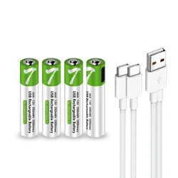 SMARTOOOLS 1,5 V AAA 550 MWh Akumulator litowo-jonowy USB do zdalnego sterowania Bezprzewodowa mysz Zabawka + Ładowarka kablowa TYPE_C