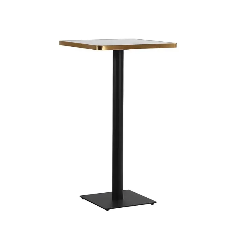 bar tables and chairs, minimalist light luxury stainless steel Phnom Penh rock slab square high bar counter, high bar table