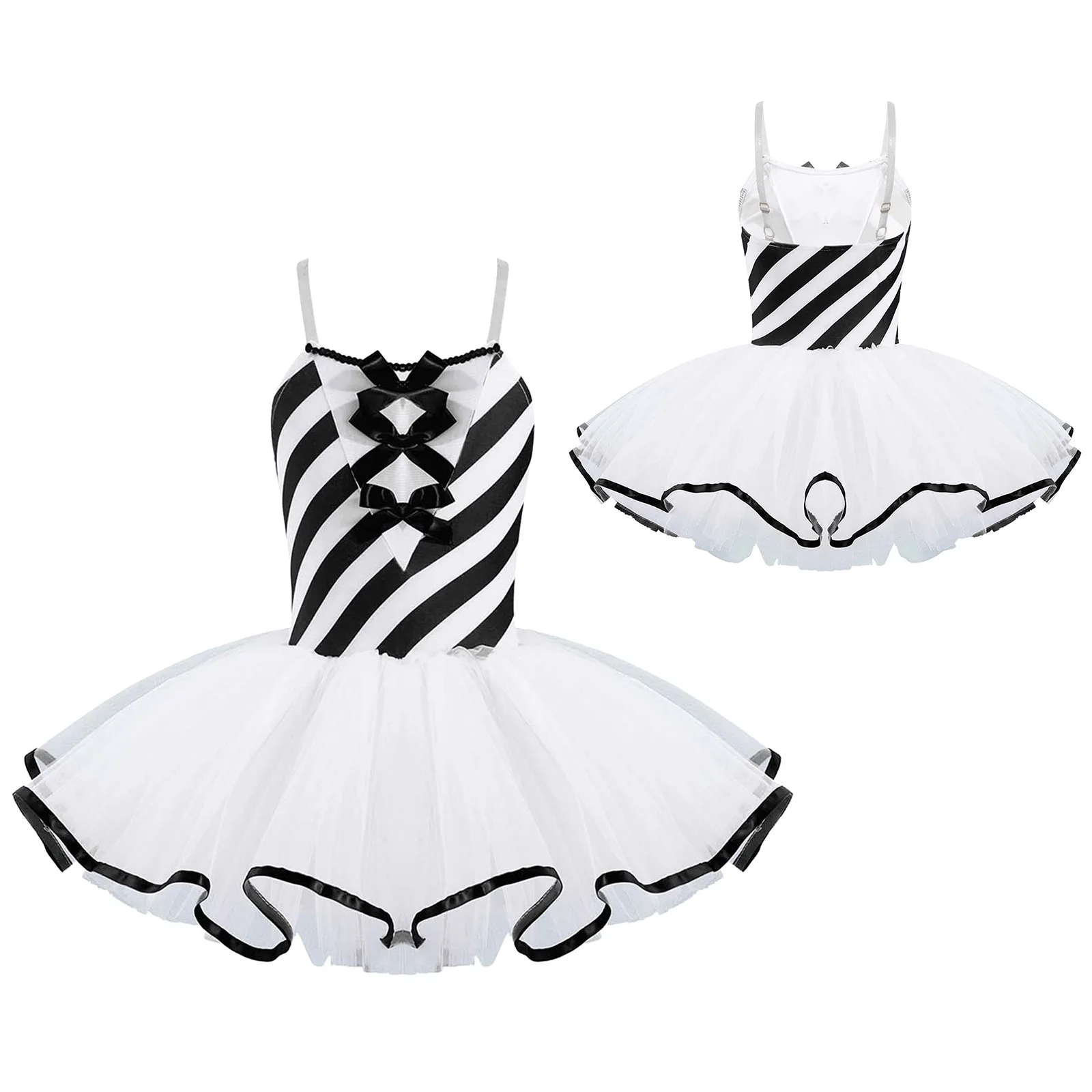 

New Professional Girls Ballet Tutu Dress Christmas Cosplay Sleeveless Dress with Bowknot Kids Dance Gymnastics Leotard Costumes