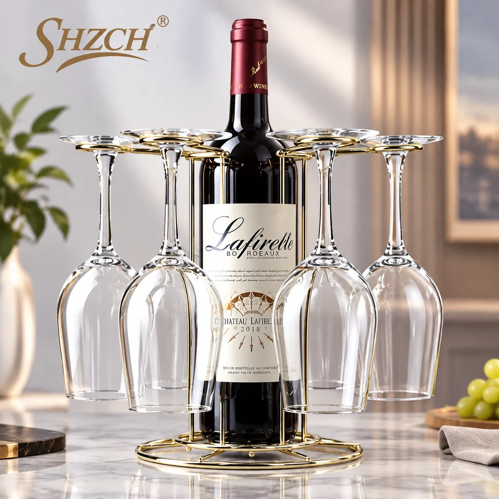Creative Decanter Rack Wine Glass Holder Hanging High Foot Display Stand for Efficient Home Storage Organization