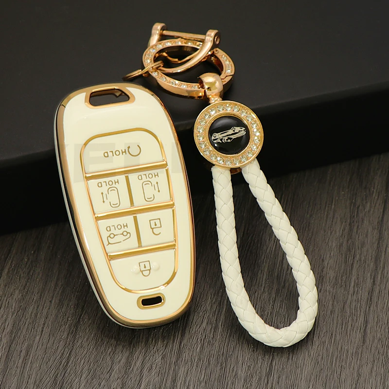 6 أزرار بولي TPU مفتاح بعيد فوب غطاء لشركة هيونداي سوناتا Nexo DN8 سانتا في TM توكسون NX4 ستاريا أيونيك اكسسوارات #4