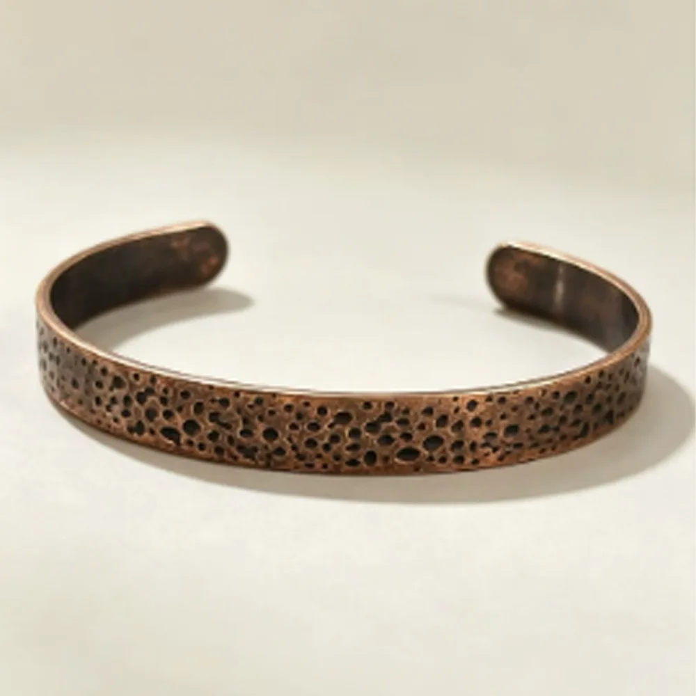 Stylish Pure Copper Copper Bracelet Waterproof Chunky Design Bangle Jewelry Unisex Size Adjustable Copper Bangle Casual Outfits
