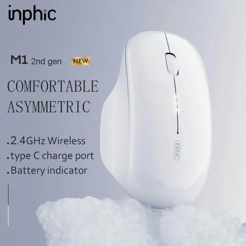 inore-m1-ii-mouse-sem-fio-recarregavel-24ghz-silencioso-1600-dpi-optico-mao-direita-design-ergonomico