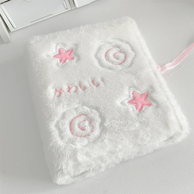 Cute Plush Star Fish Board Sleeve Binder 3 Inch Photocard Collection Book 6-hole Loose-leaf Booklet Aesthetic Photo Album