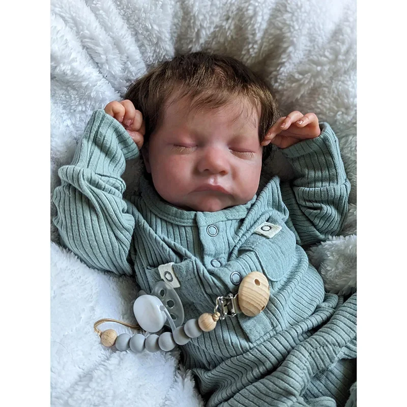 48cm Handmade Reborn Baby Levi Soft Body with 3D Skin Paiting Reborn Baby Doll Looks Like A Real Baby