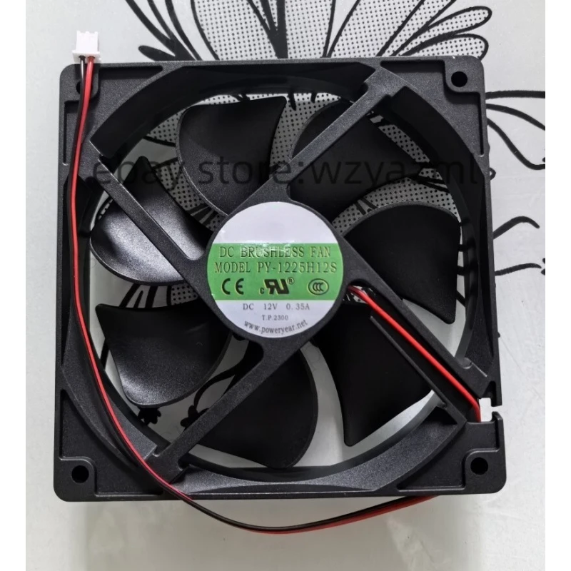 S+   1 pcs POWERYEAR PY-1225H12S DC12V 0.35A 12CM 120*120*25MM 2Pin Cooling Fan