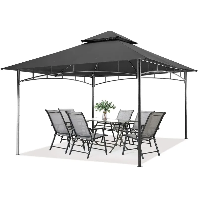 MASTERCANOPY Outdoor Garden Gazebo for Patios with Stable Steel Frame(11x11, Dark Gray)