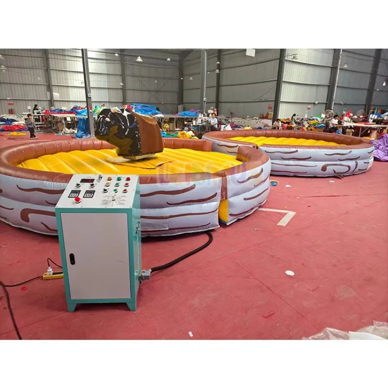 Commercial Outdoor Mechanical Inflatable Bull Rodeo Ride Game Inflatable Bull Redeo Riding Machine for Kids and Adult
