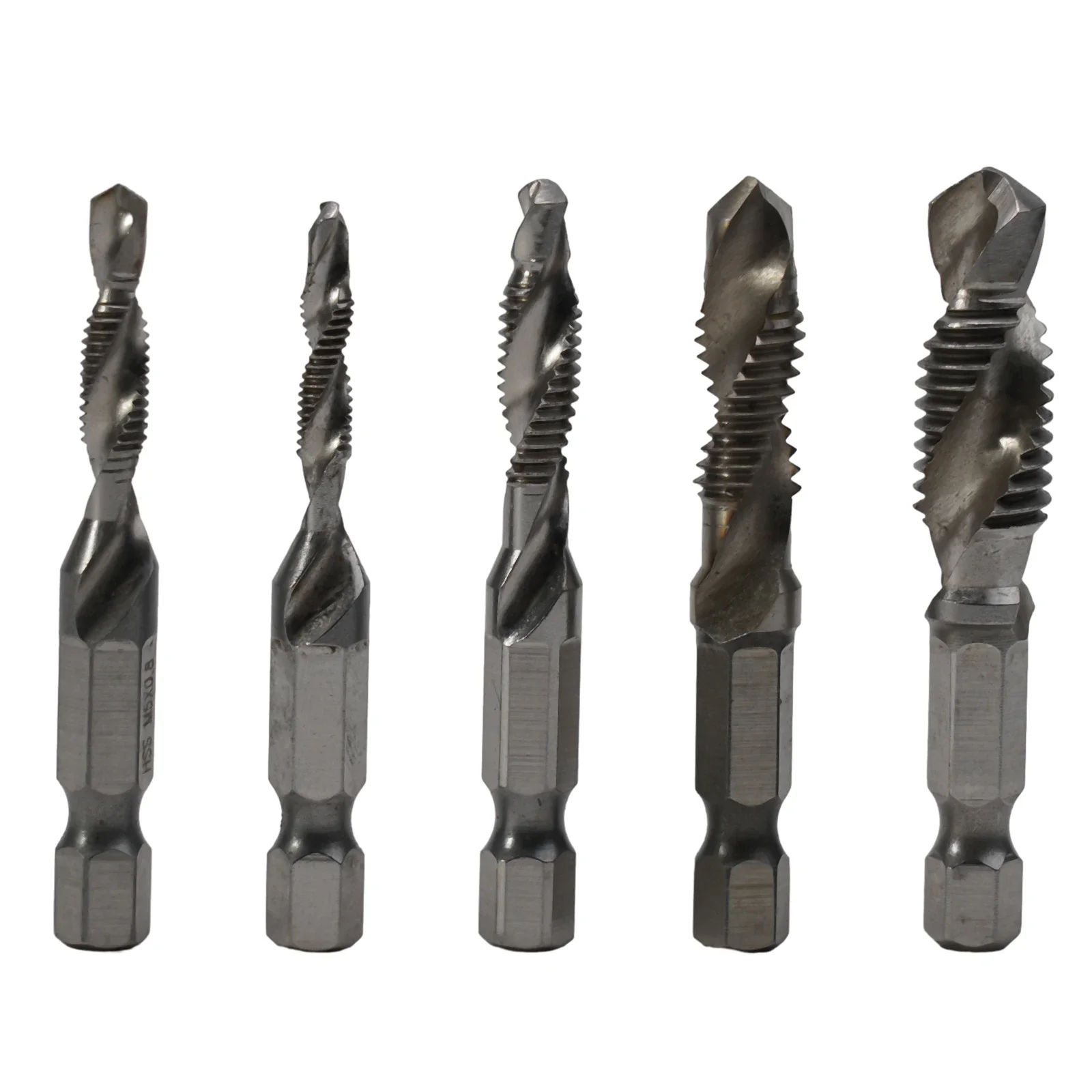 Metric Tap Tap Drill Bit Hex Shank Hexagonal Shank Compound Tap M4-M10 Machine Screw Silver Spiral Threaded Bit