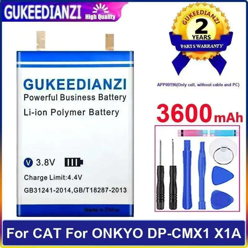 

3600Mah APP00196 Only Cell, Without Cable And PC Reliable Power For Cat Onkyo DP-CMX1 X1A MP3 MP4 Player Battery