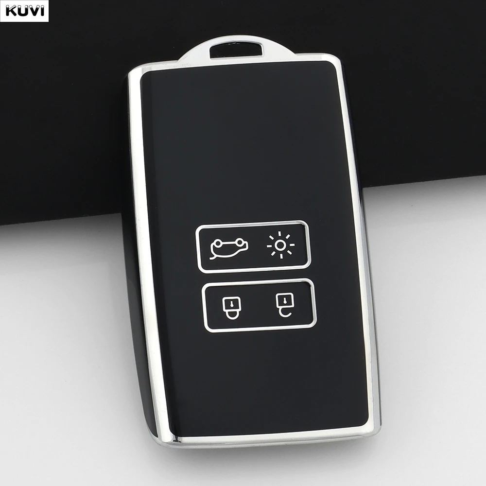10PCS/LOT TPU Car Key Case Cover Shell For Renault Espace 5 Kadjar Koleos Captur Megane 4 Talisman Arkana Dacia Sandero