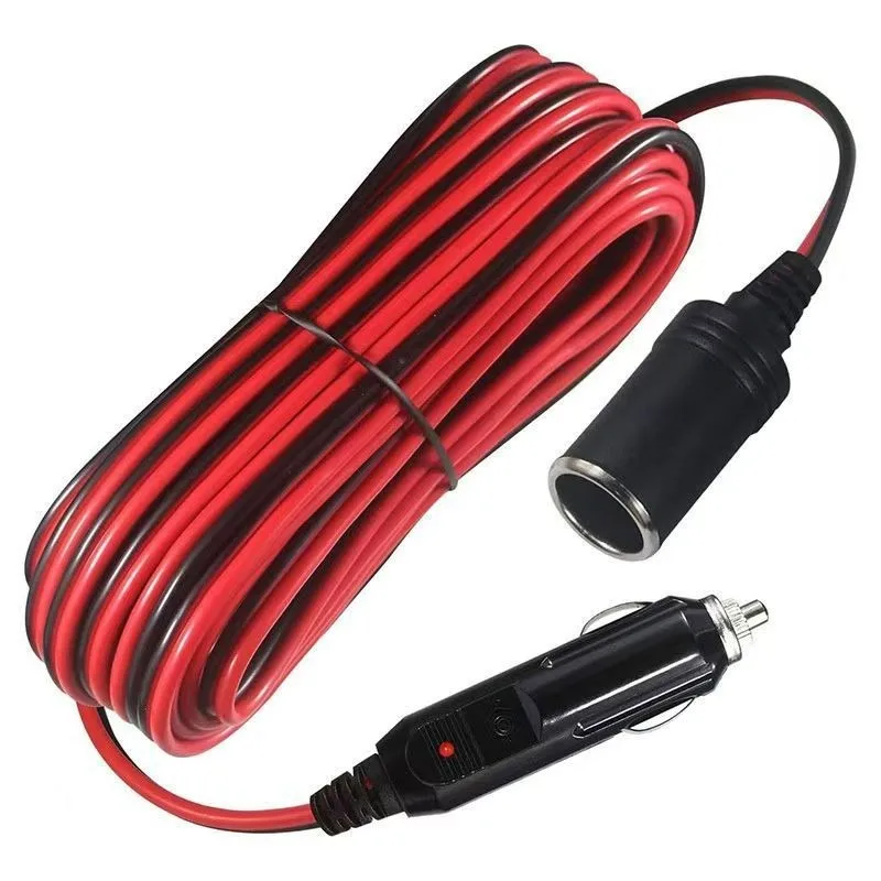 Universal Multi-Connector Cigarette Lighter Extension Cord 12AWG Thick Female Socket Cable with Switch for Automotive Wiring