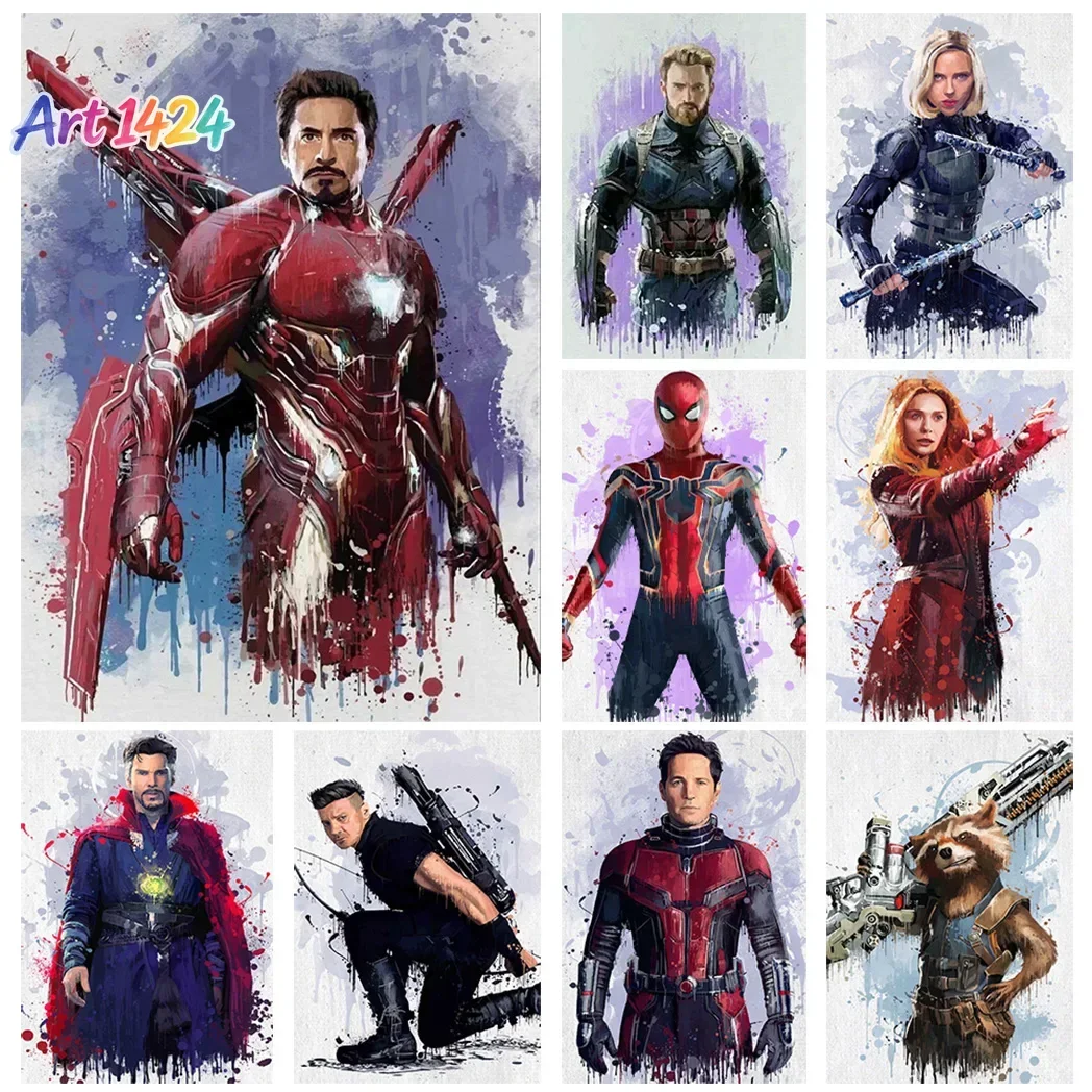 Marvel Avengers Wall Art Poster Guardians of The Galaxy Home Decor for Various Rooms Superhero Ink Style Canvas Painting Gift