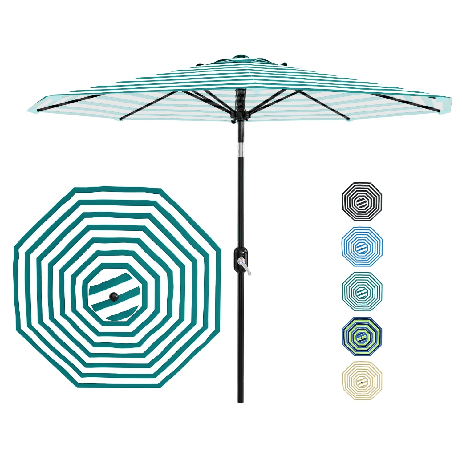 10 FT Patio Umbrella for Outdoor, Outdoor Table Umbrella with Crank Lift & Push Button Tilt, Outdoor Patio Umbrellas with 8 Sturdy Ribs for Market, Garden, Pool