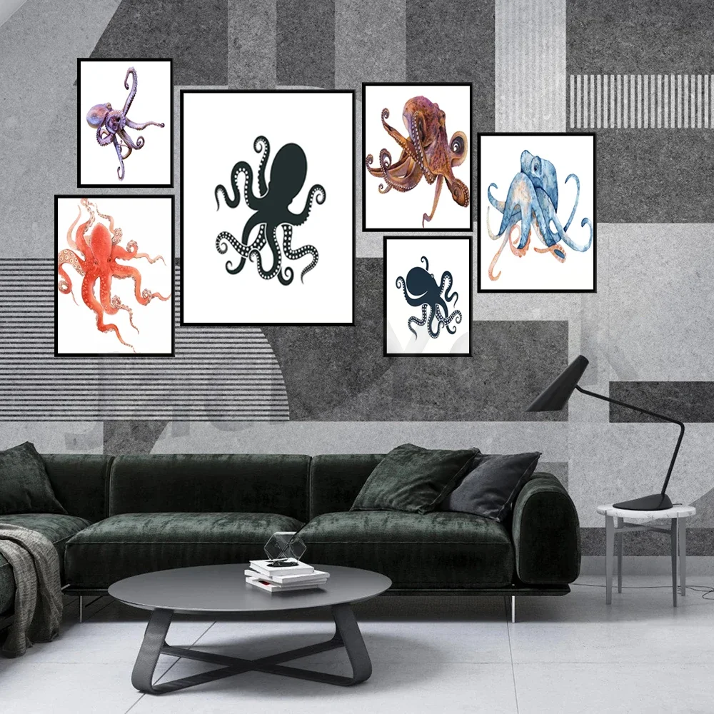 Octopus Alive Digital Artwork | Downloadable Octopus Painting | Pastel Shades Octopus Print