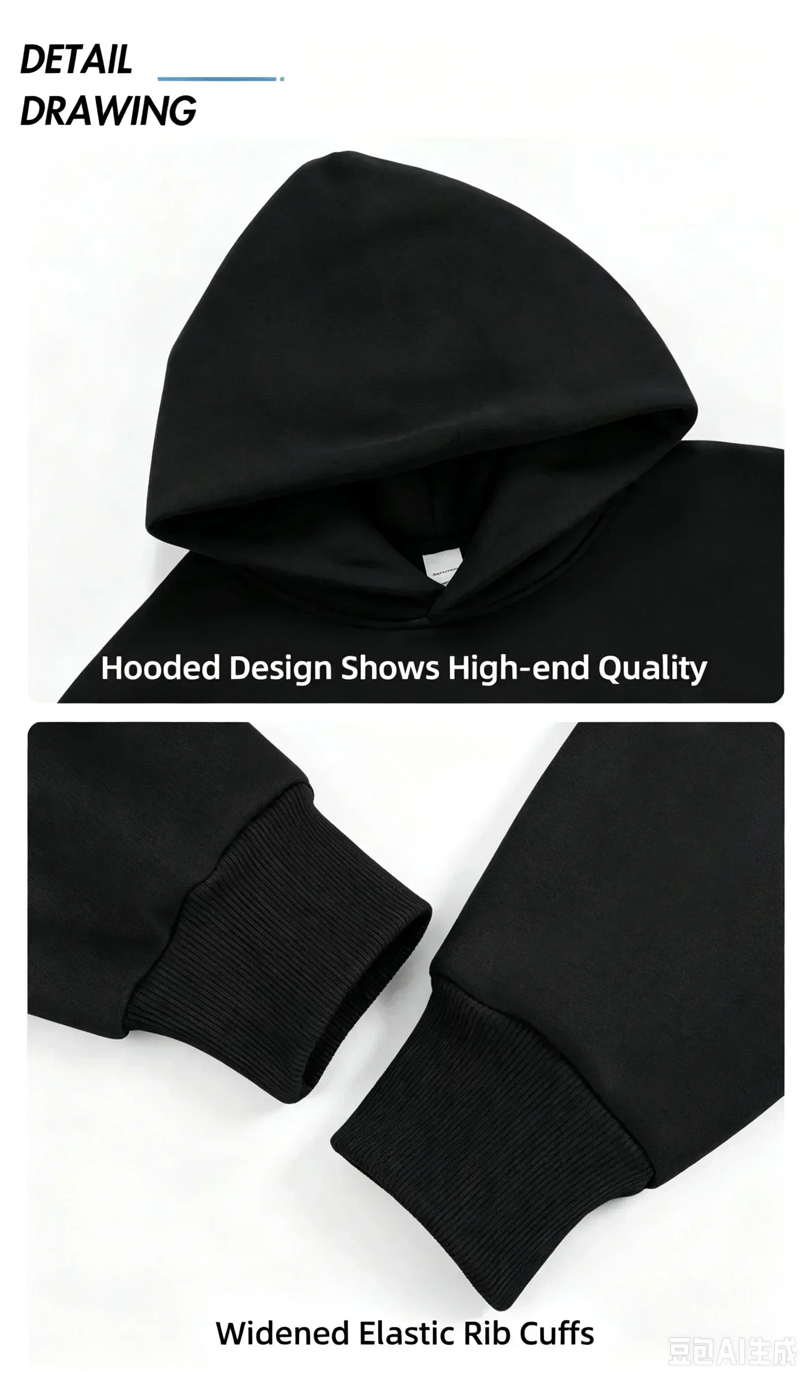 Herren-Hoodie Herbst Winter Hochwertiger Warmer Pullover Männlicher Alltags-Casual-Mode-Pullover Outdoor Fitness Sportlicher Kapuzenpullover – Detail 10