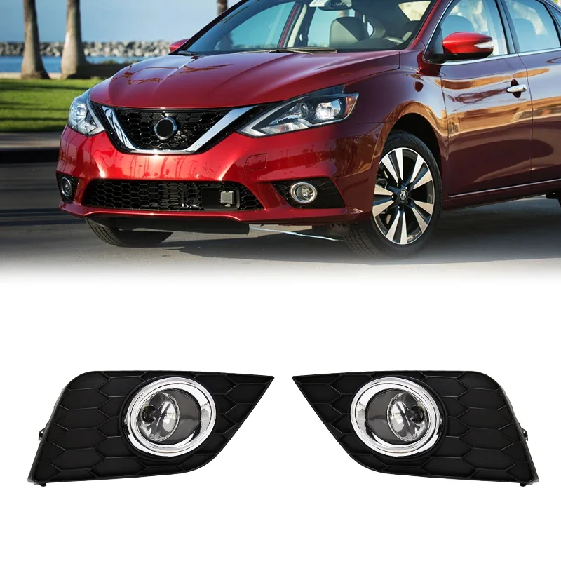 

LED Fog Light For Nissan Sentra Sylphy 2016 2017 2018 DRL Daytime Running Lamp Bumper Driving With Switch Relay Car Accessories