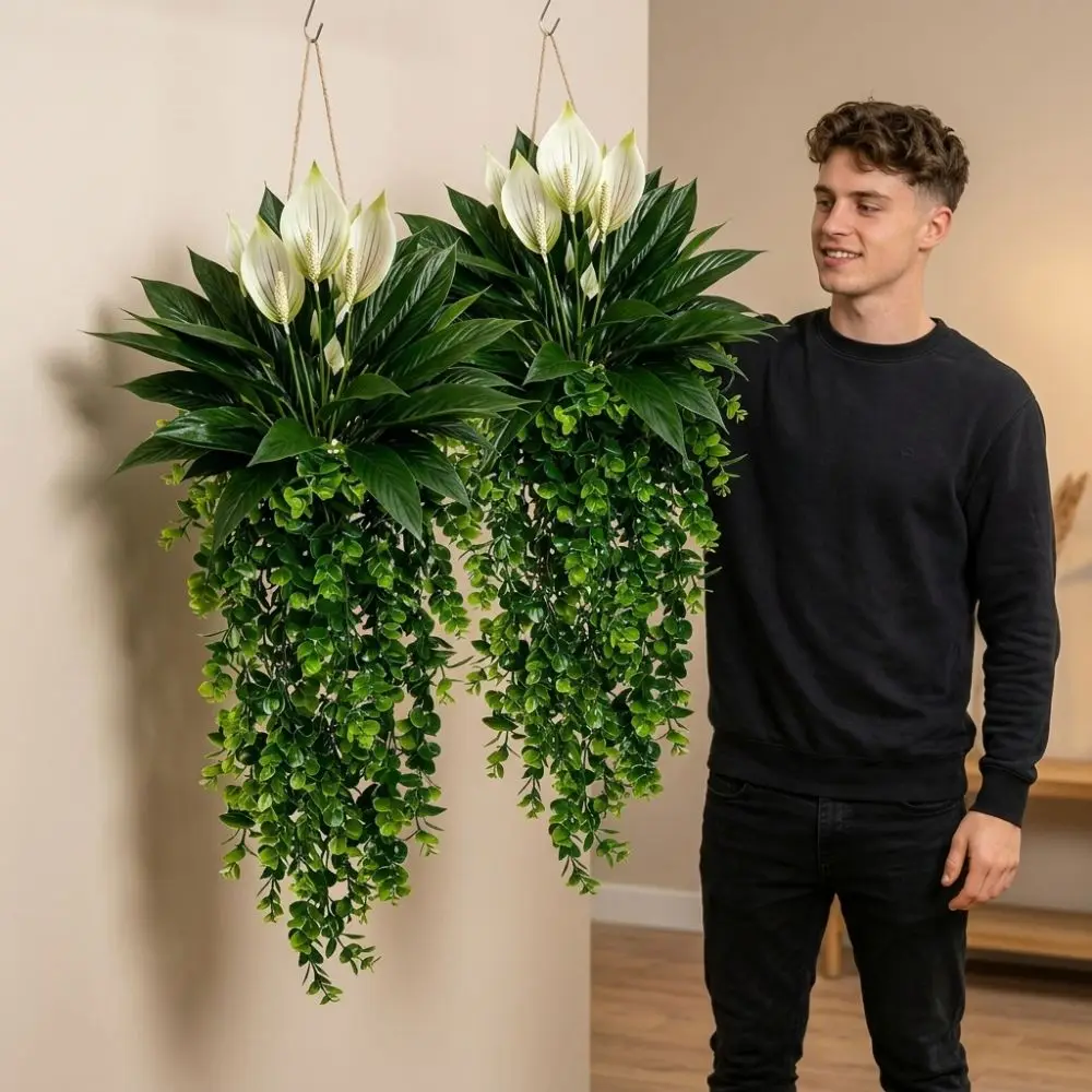 Realistic Artificial Eucalyptus Hanging Plant Anti-fade Long Lasting Texture Fake Ivy Trailing Plant Real Touch Simulated