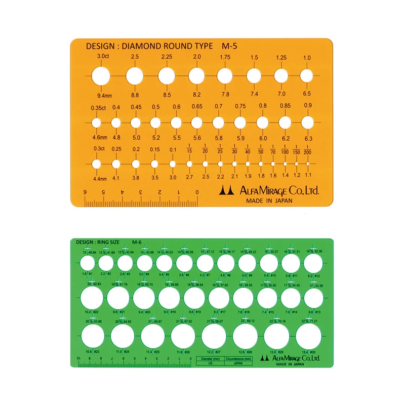 

Japan Alfa Mirage Design Template Diamond Jewelry Design Drawing Template Portable Diamond Size Measurement Tool
