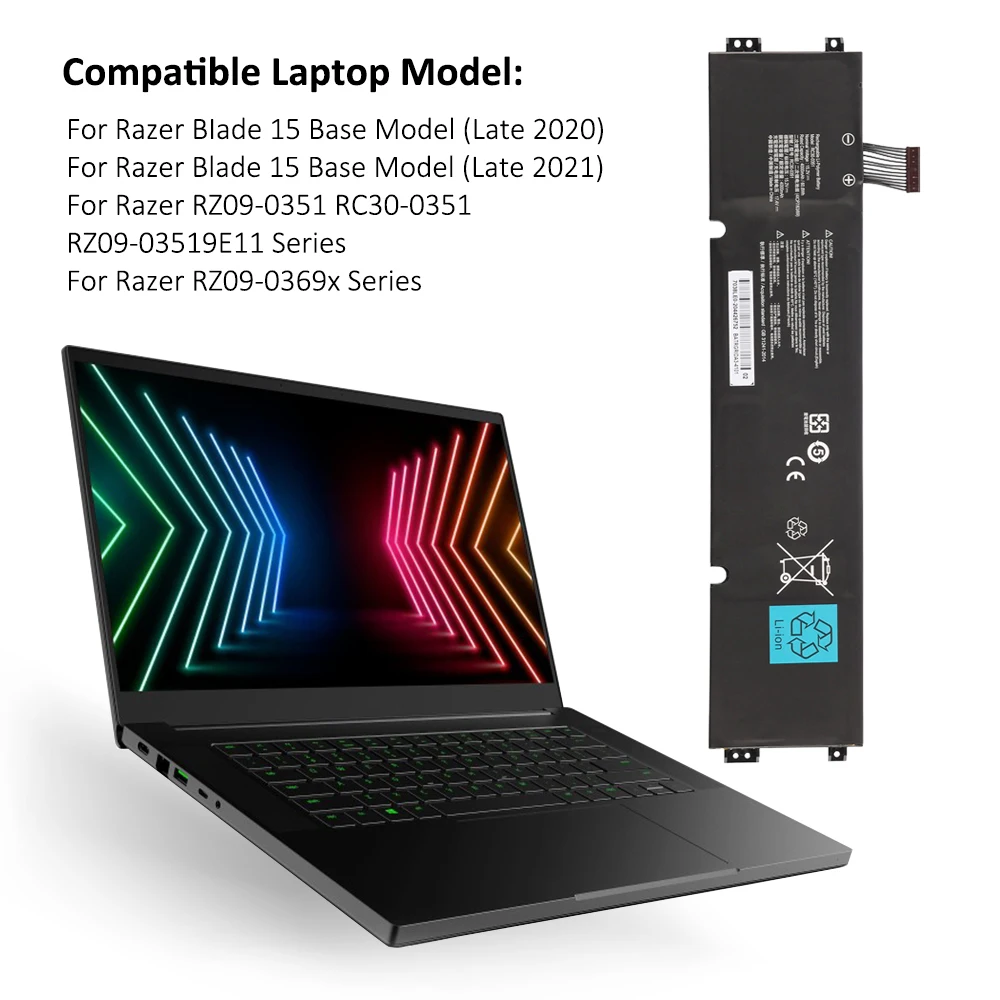 KingSener RC30-0351 Bateria Do Portátil Para Razer Blade 15 Base 2020 2021 RZ09-0369x RZ09-0351 9E11 RZ09-0351 Série Notebook 60.8WH