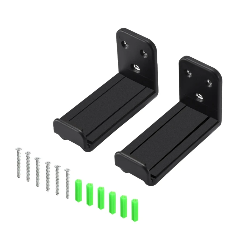 

Home Entertainment Soundbar Wall Bracket Adjustable Depth Speaker Mount Holder Sturdy Support Shelf with Screws