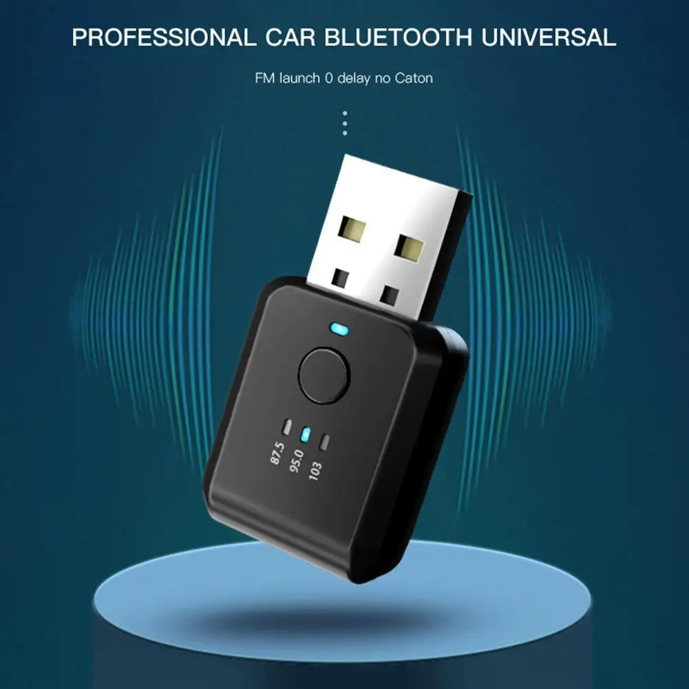 2 in 1 Wireless Bluetooth-compatible Receiver FM Transmitter Adapter Automotive Bluetooth-Compatible Receiver