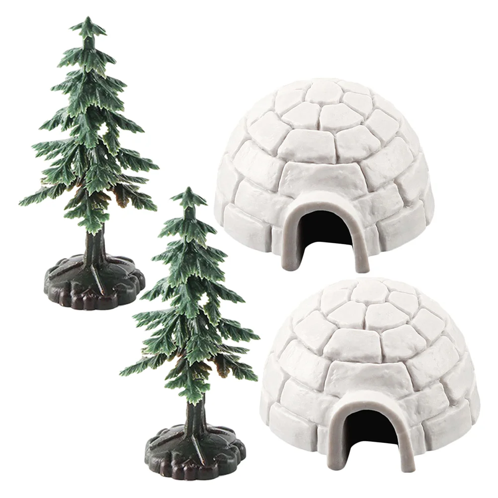 Igloo Model Mini Kerstboom Decor Tafelblad Kerstboerderij Ijshuis Beeldjes Kunstmatige Aantal Bomen