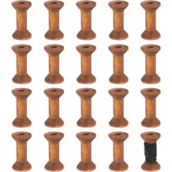 20Pcs Antique Wooden Empty Spools 1.57