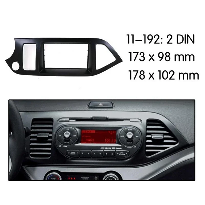 New-Double Din Car Radio Fascia For Kia Picanto / Morning Stereo Dash Kit Fit Installation Trim Facia Face Plate Panel DVD Frame