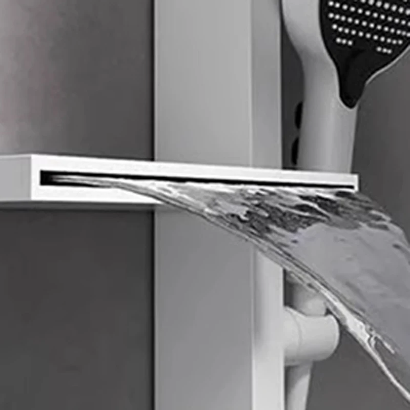 Display digitale Set doccia grigio tasti pianoforte bagno mensola a doppio strato sistema doccia pressurizzazione soffione doccia a pioggia rubinetto