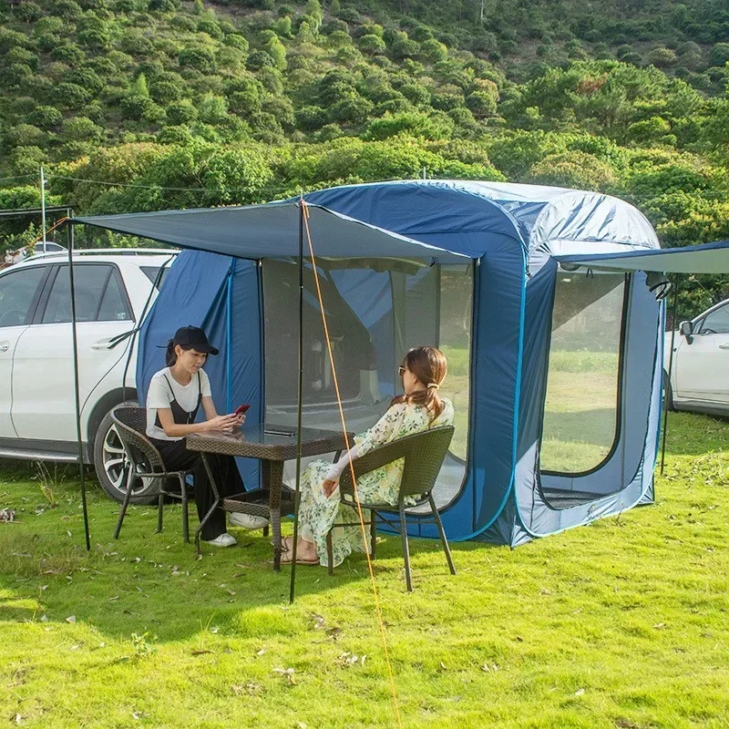 Pop Up Quick Open Car Rear Tent Outdoor Camping Hiking Sunshade  Waterproof Windproof Self-driving Tourist Trunk Lodge