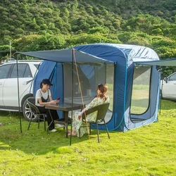 Pop Up Quick Open Car Rear Tent Outdoor Camping Hiking Sunshade  Waterproof Windproof Self-driving Tourist Trunk Lodge