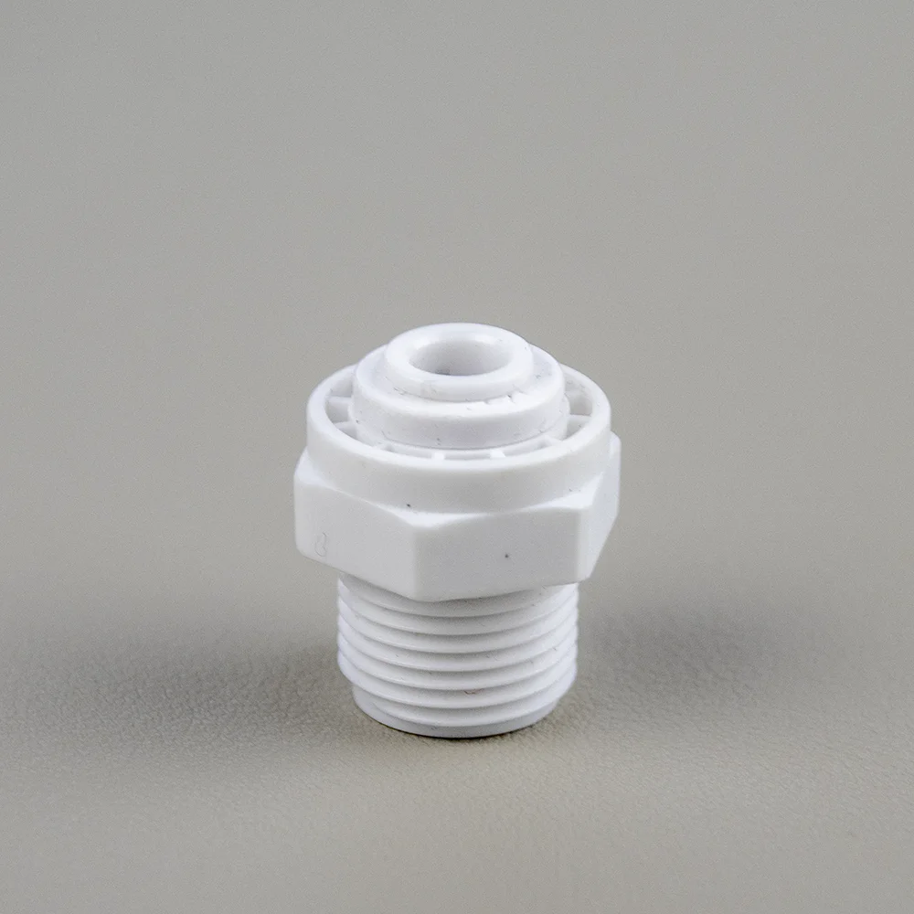 3/8 inch Polypropylene White Male Connector 8pcs Packs