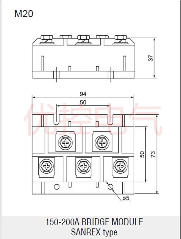 MDQ200A1600V Single-phase Bridge Rectifier Module MDQ 200A-16 250A 300A 150A