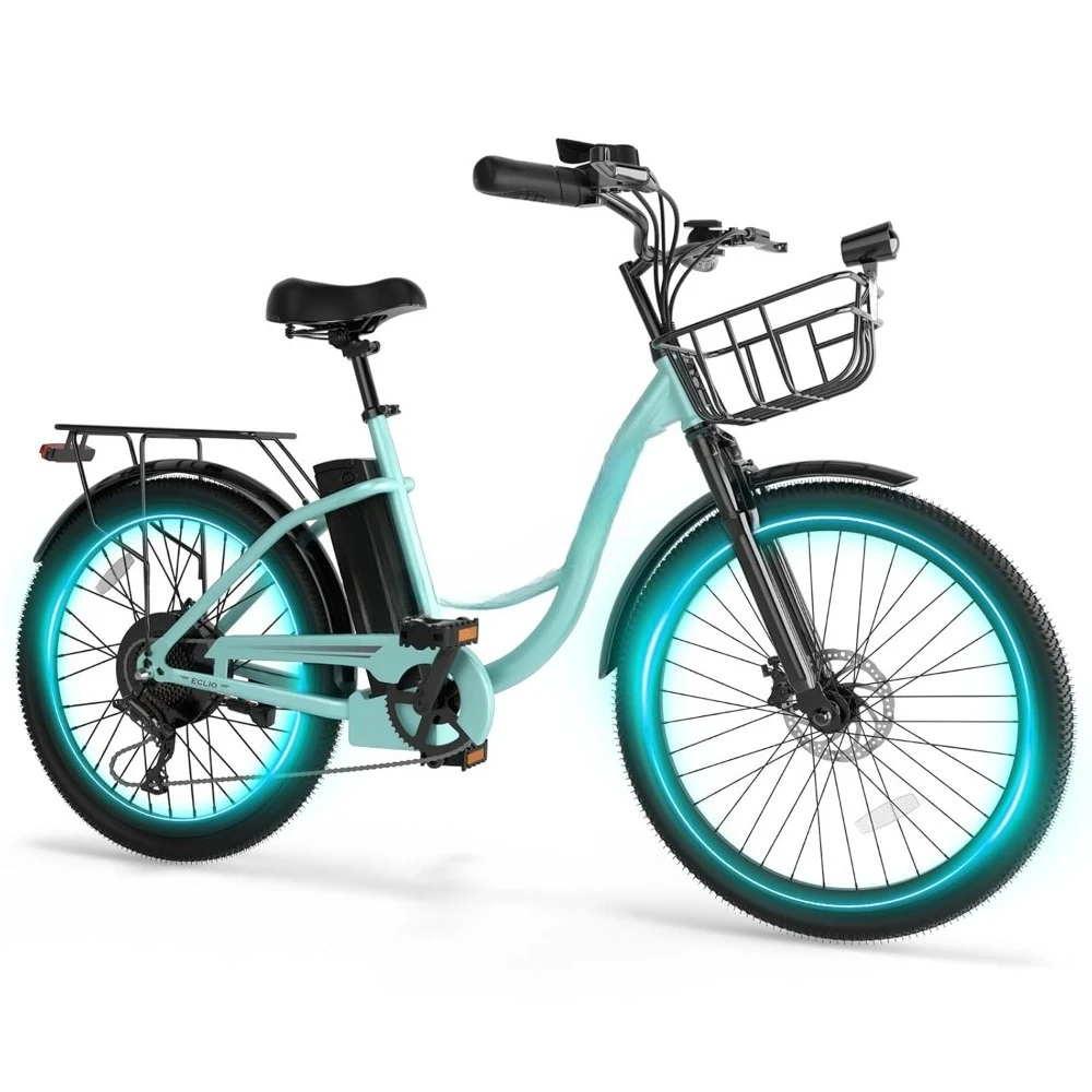 

Электрический велосипед для взрослых, мотор 700 Вт, скорость 32 км/ч, съемная батарея 374.4 Ач, запас хода 80 км, городской электровелосипед с низкой рамой и индивидуальными настройками, колеса 24 дюйма