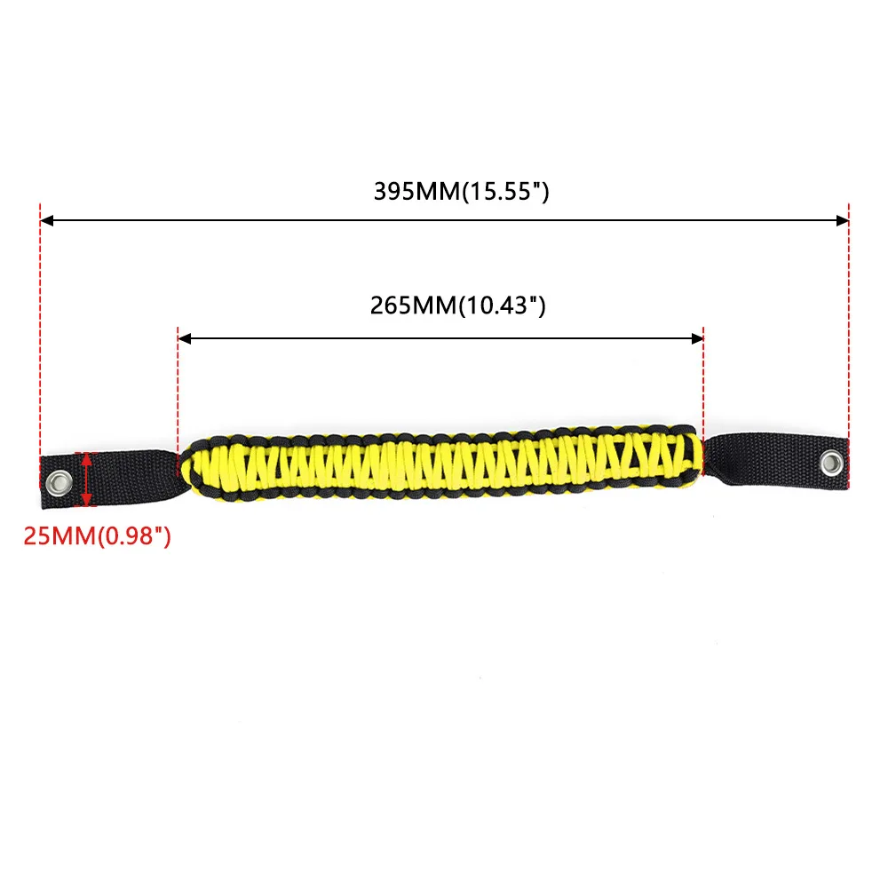 4pcs Paracord Grab Handles for Jeep Wrangler Ford Bronco Roll Bar Off-Road Interior Accessories No Drilling Car Roof Handle