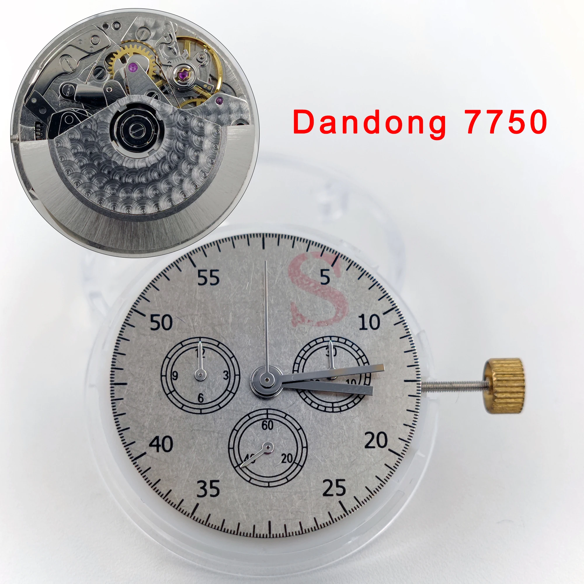 New Dandong 7750 Mechanical Movement 6-hands No calendar Shanghai 7750 Movement Watch Modification Movement Replace Parts view 2