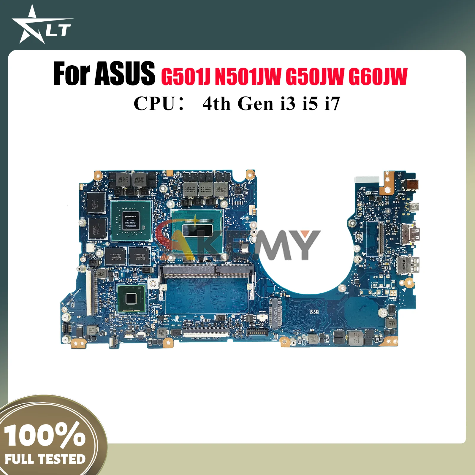 

N501JW Материнская плата для ноутбука ASUS ROG N501JW N501J G501J Материнская плата для ноутбука с процессором i3 i5 i7 100% тестирование ОК быстрая доставка stk