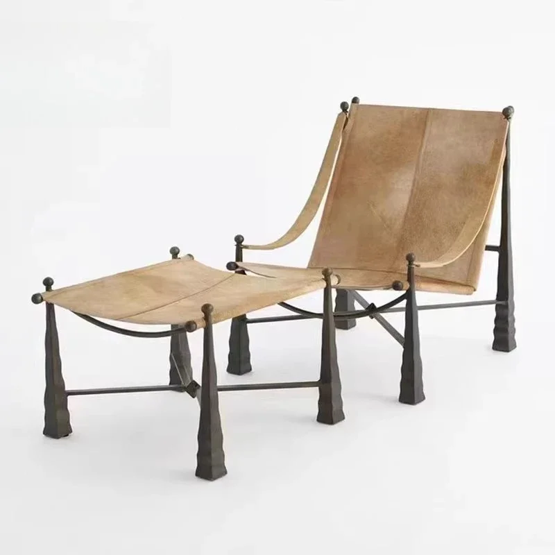 سرج جلد قاعة المعرض المنزلية كرسي الصيد الترفيهي الهرم الإبداعي كرسي واحد